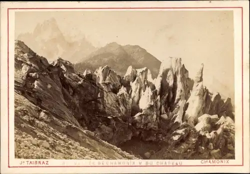 Carte de Visite Chamonix Mont Blanc Haute Savoie, Vallee, vue prise du Chapeau