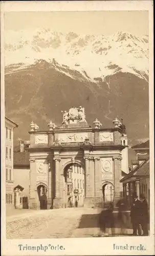 Carte de Visite Innsbruck in Tirol, Triumphpforte, Alpen