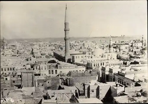 Foto Cairo Kairo Ägypten, Blick über die Dächer der Stadt, Minarett