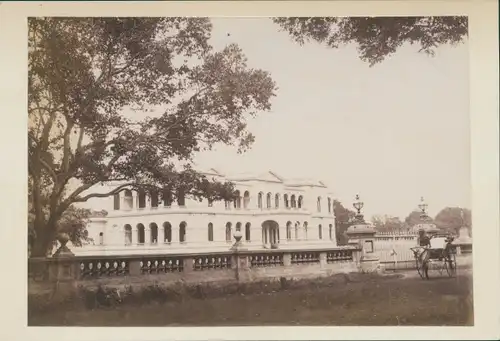 Foto Colombo Sri Lanka Ceylon, Palast, Rikschafahrer, um 1880