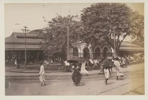 Foto Colombo Sri Lanka Ceylon, Straßenpartie, um 1880