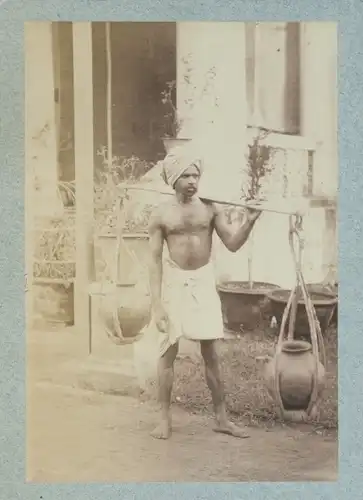 Foto Singapur, Wasserträger, Turban, um 1880
