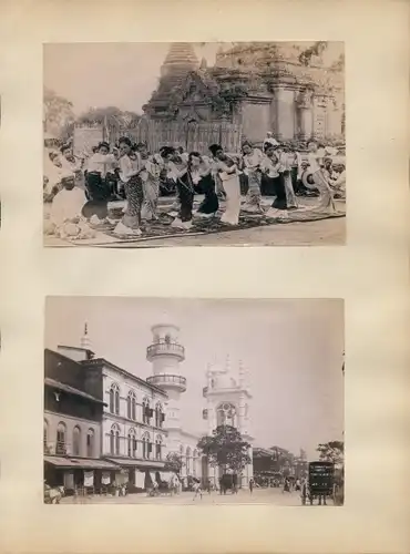 Foto China, Einheimische am Tanzen, Straßenpartie, Tempel