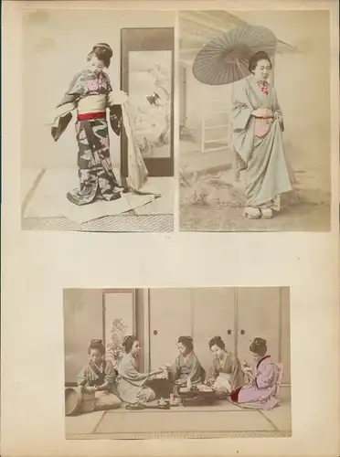 Foto Japan, Japanerinnen in typischer Tracht, Geishas, Teezeremonie