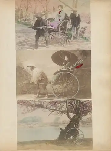 Foto Japan, Rikschafahrer, Geishas, Schirm