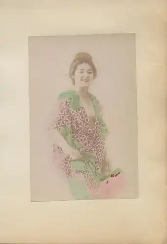 Kabinett Foto Frau in japanischer Tracht
