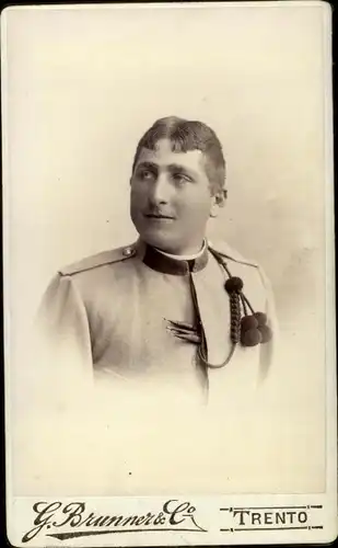 Ak Trento Südtirol, Mann, Soldat, Portrait, KuK Uniform, Schützenschnur, Atelier G Brunner