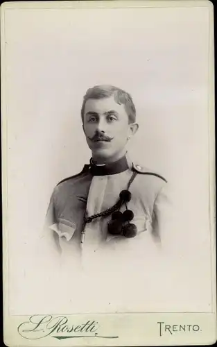 CdV Trento Südtirol, Portrait, Soldat, KuK Uniform, Schützenschnur, Atelier L Rosetti