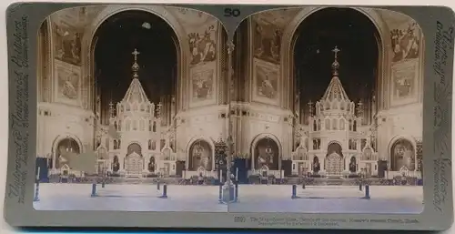 Stereo Kabinett Foto Moskau Russland, The Magnificent Altar, Temple of Our Saviour