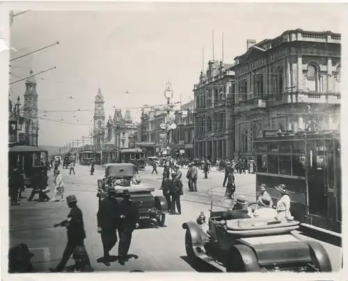 Foto Adelaide Australien, King William Street, Cars, Tram