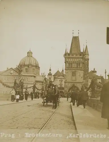 Foto Praha Prag Tschechien, Brückenturm, Karlsbrücke