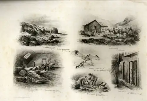 Photogravure Süd Amerika Ohlsen 1894, Postweg von Santiago nach Mendoza, in den Cordilleren