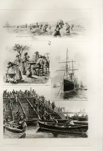 Photogravure Süd Amerika Ohlsen 1894, Im Hafen von Valparaiso