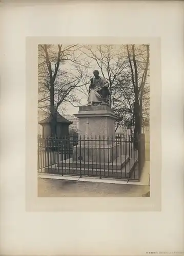 Foto Genève Genf Schweiz, um 1880, Statue J. J. Rousseau, Atelier F. Charnaux
