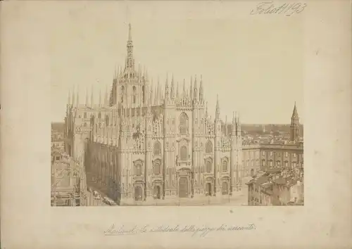 Foto Milano Mailand Lombardia, um 1870, Cattedrale, Dom, Piazza dei mercanti