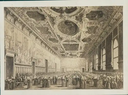 Foto Venezia Venedig Veneto, um 1865, Halle, Innenansicht, Stich