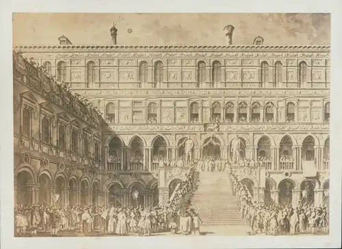 Foto Venezia Venedig Veneto, um 1865, Markusplatz, Stich