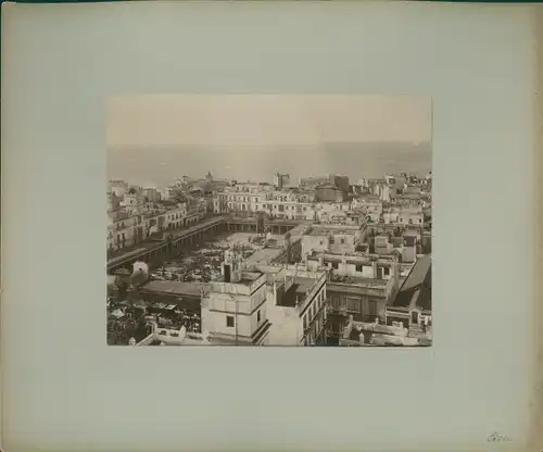 Foto Cádiz Andalusien, um 1880, Marktplatz, Vogelschau