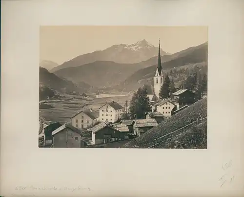 Foto Sölden in Tirol, um 1890, Gesamtansicht, Kirche