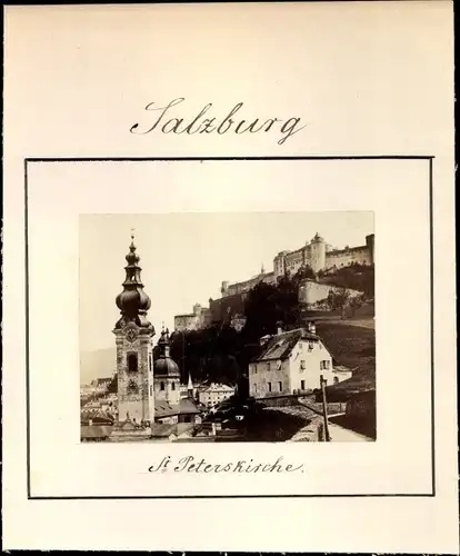 Foto Salzburg in Österreich, um 1865, St. Peterskirche