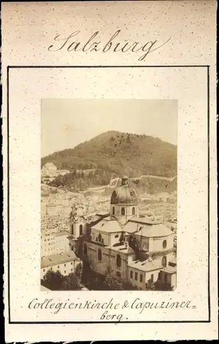 Foto Salzburg in Österreich, um 1865, Kollegienkirche, Kapuzinerberg