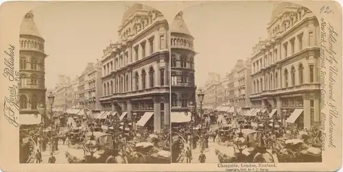 Stereo Foto London England, Cheapside, Straßenszene