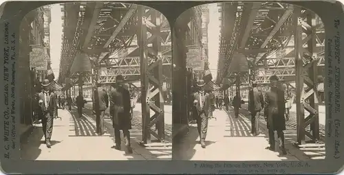 Stereo Foto New York City USA, Along the famous Bowery