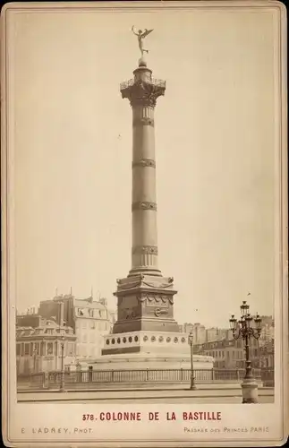 Kabinettfoto Paris XI, Colonne de la Bastille, Fotograf E. Ladrey