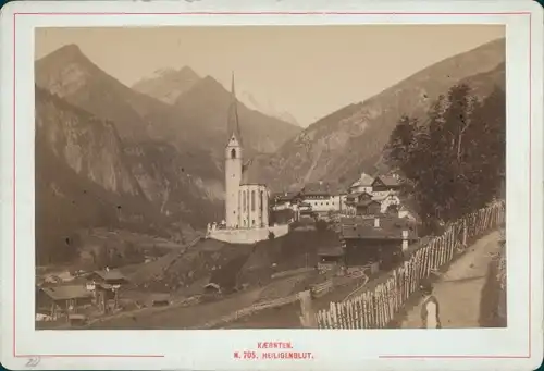 Kabinettfoto Heiligenblut am Großglockner in Kärnten, Ortsansicht, Fotograf Alois Beer, Klagenfurt