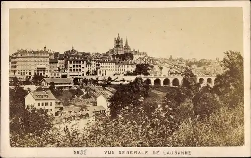 CdV Lausanne Kanton Waadt, um 1870, Vue generale