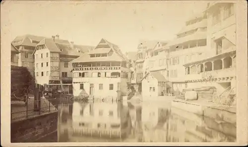 CdV Strasbourg Straßburg Elsass Bas Rhin, um 1870, Wasserpartie