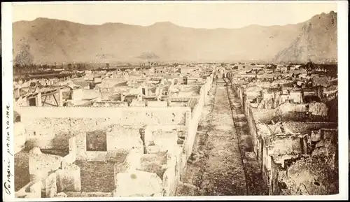 Foto Pompeji Campania, um 1865, Römische Ausgrabungsstätte, Ruinen