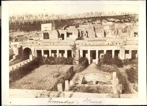 Foto Pompeji Campania, um 1865, Villa des Diomedes, Römische Ausgrabungsstätte, Ruinen