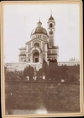 Kabinettfoto Zürich Schweiz, um 1880, Kirche Enge, Friedhof