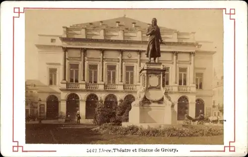 Foto Liège Lüttich Wallonien, Theatre et Statue de Gretry