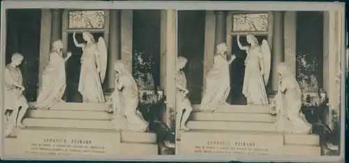 Stereo Foto Staglieno Genova Genua Liguria, Ludovico Peirano Grab