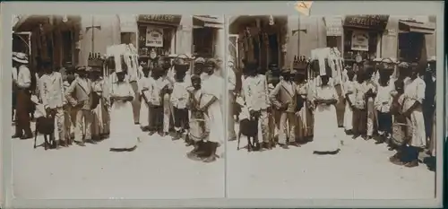 Stereo Foto Barbados, Einwohner, Juwelier, Ziege