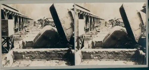 Stereo Foto Französisch-Guayana, Eisenbahnbau, Eisenbahngleise, Baustelle, Weltreise 1914