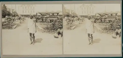 Stereo Foto Barbados, Einheimischer, Kutsche, Stabroek Store, Eremit, Wanderprediger, Weltreise 1914