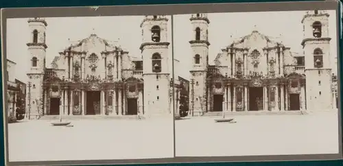 Stereo Foto Havanna Habana Kuba, Kathedrale, Weltreise 1914
