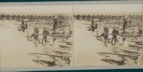 Stereo Foto Venezuela, Afrikanische Hilfsarbeiter, Baustelle, Weltreise 1914