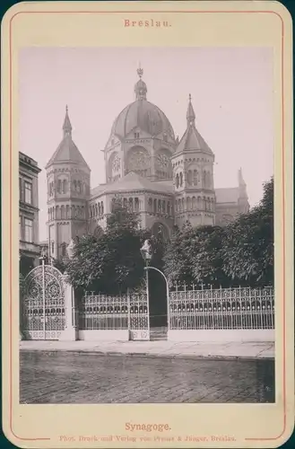 Kabinettfoto Wrocław Breslau Schlesien, Synagoge