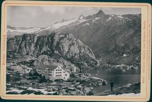 Kabinettfoto Kanton Bern Schweiz, Grimsel, Hospiz und Nägelis Grätli