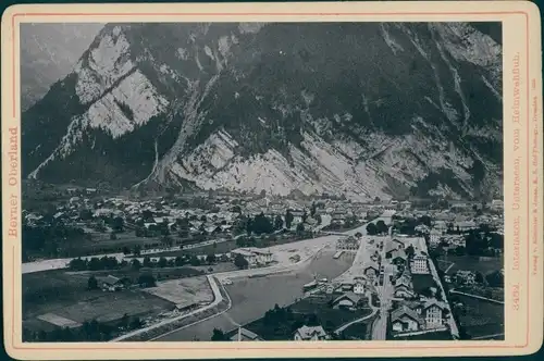 Kabinettfoto Interlaken Kt. Bern Schweiz, Unterseen, Panorama vom Heimwehfluh