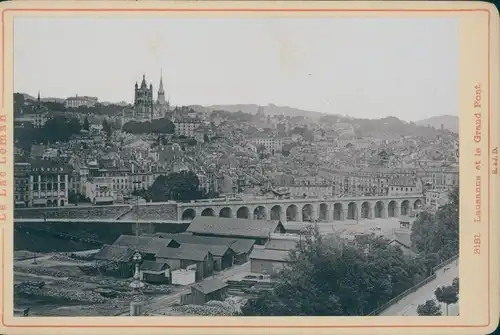 Kabinettfoto Lausanne Kt. Waadt Schweiz, Panorama, Le Grand Pont