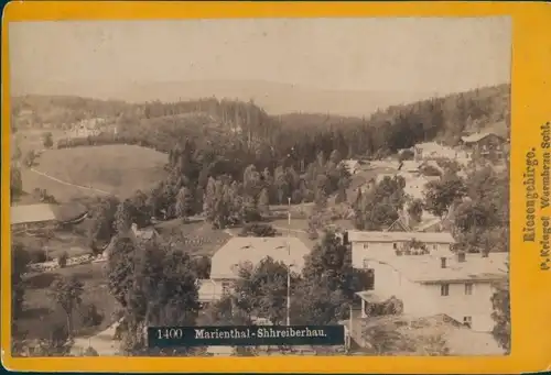 Kabinettfoto Marienthal Szklarska Poręba Schreiberhau Riesengebirge Schlesien, Panorama