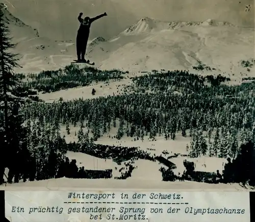 Foto Sankt Moritz Kanton Graubünden, Sprung von der Olympiaschanze, Wintersport