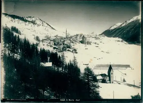 Foto Sankt Moritz Kanton Graubünden, Gesamtansicht, Dorf, Winter