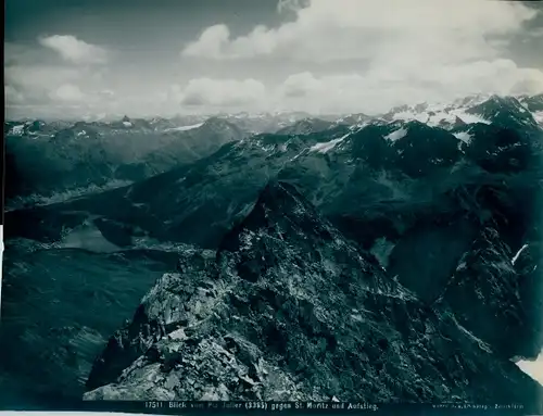 Foto Sankt Moritz Kanton Graubünden, Blick vom Piz Julier, Aufstieg