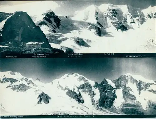 Foto Pontresina Kanton Graubünden Schweiz, Blick von der Diavolezza, Bellavista, Piz Palü, Piz Zupo